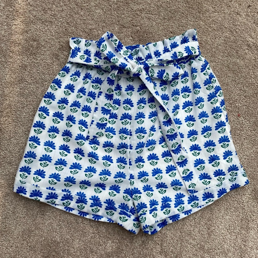 Blue Floral Shorts